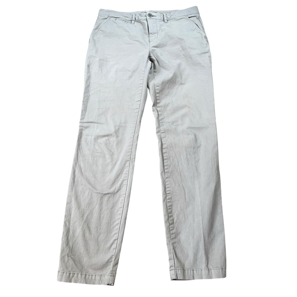 Garnet Hill Light Gray Straight Leg Trousers. Size 6